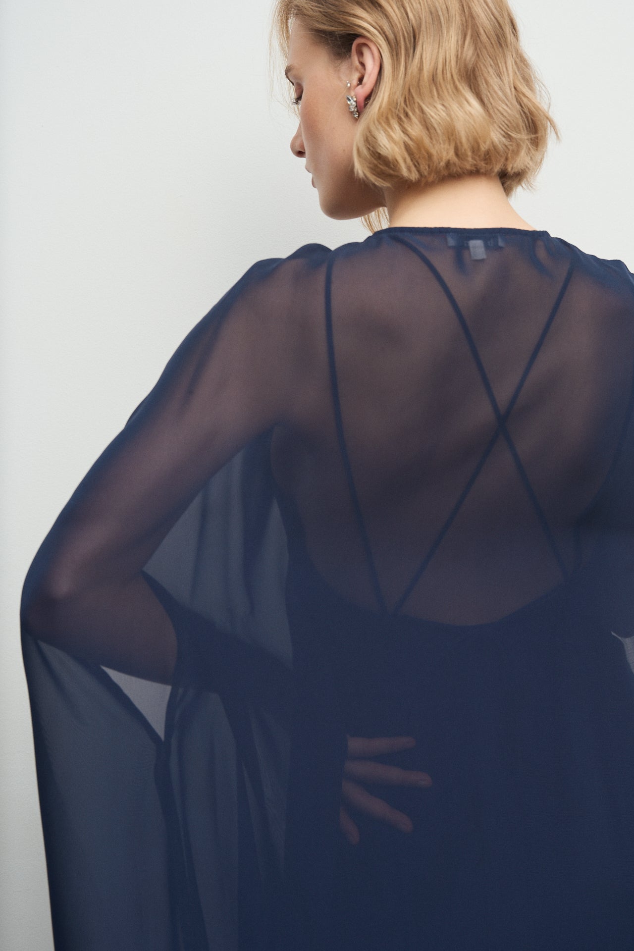 Gunilla Navy Cape · Le Jardin ·