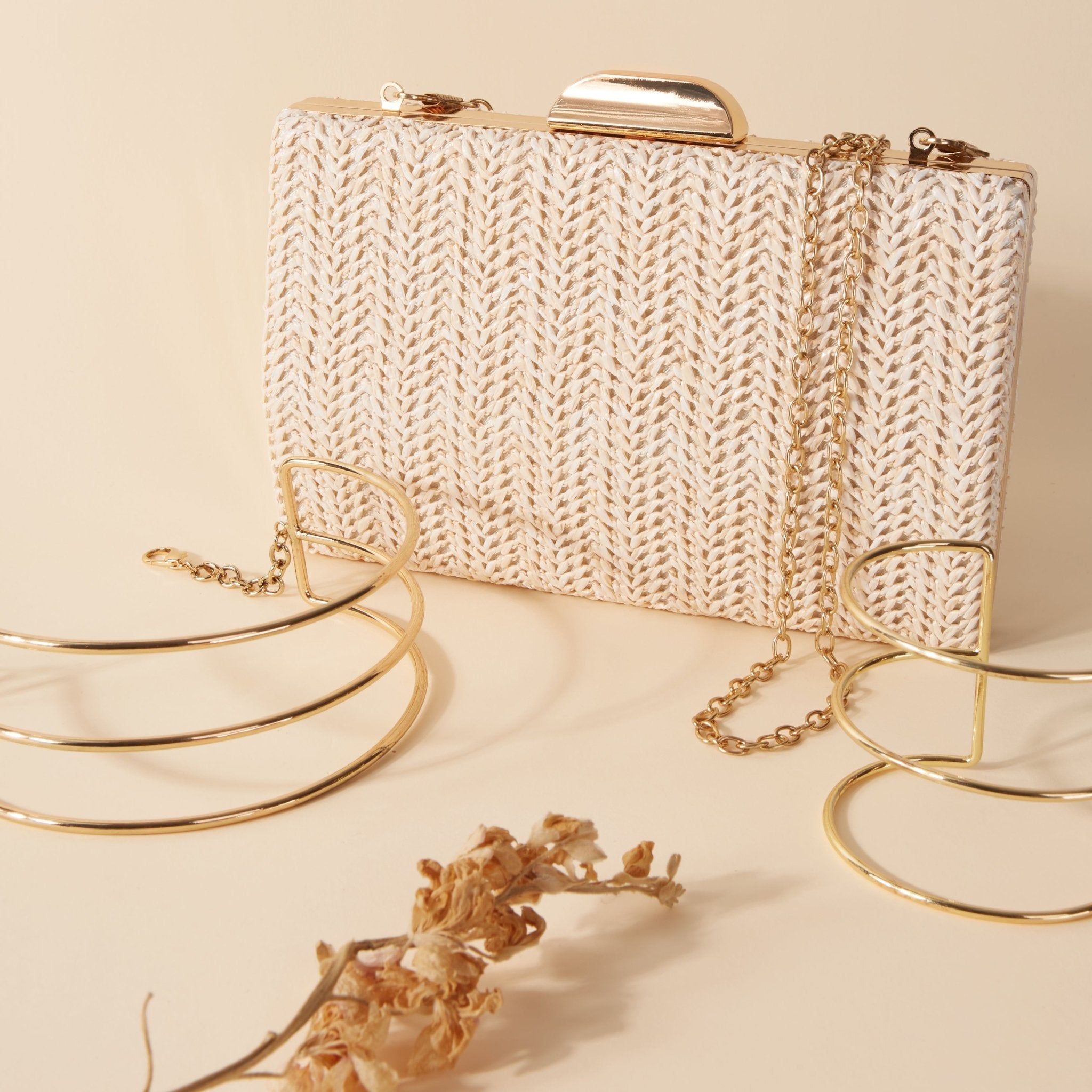 Clutch Rafia Beige · Le Palmier · - Bruna