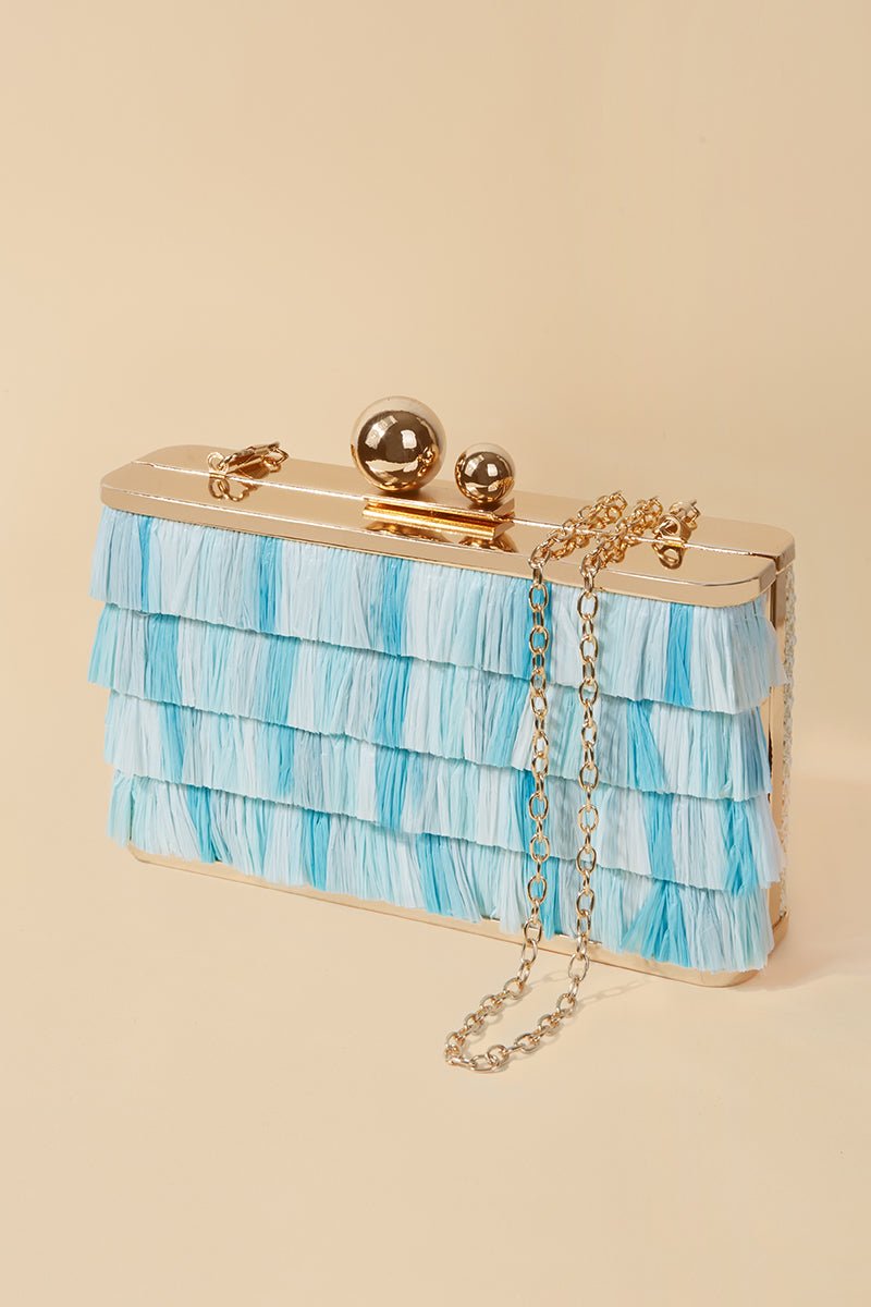 Clutch Ruffle Blue · Le Palmier · - Bruna