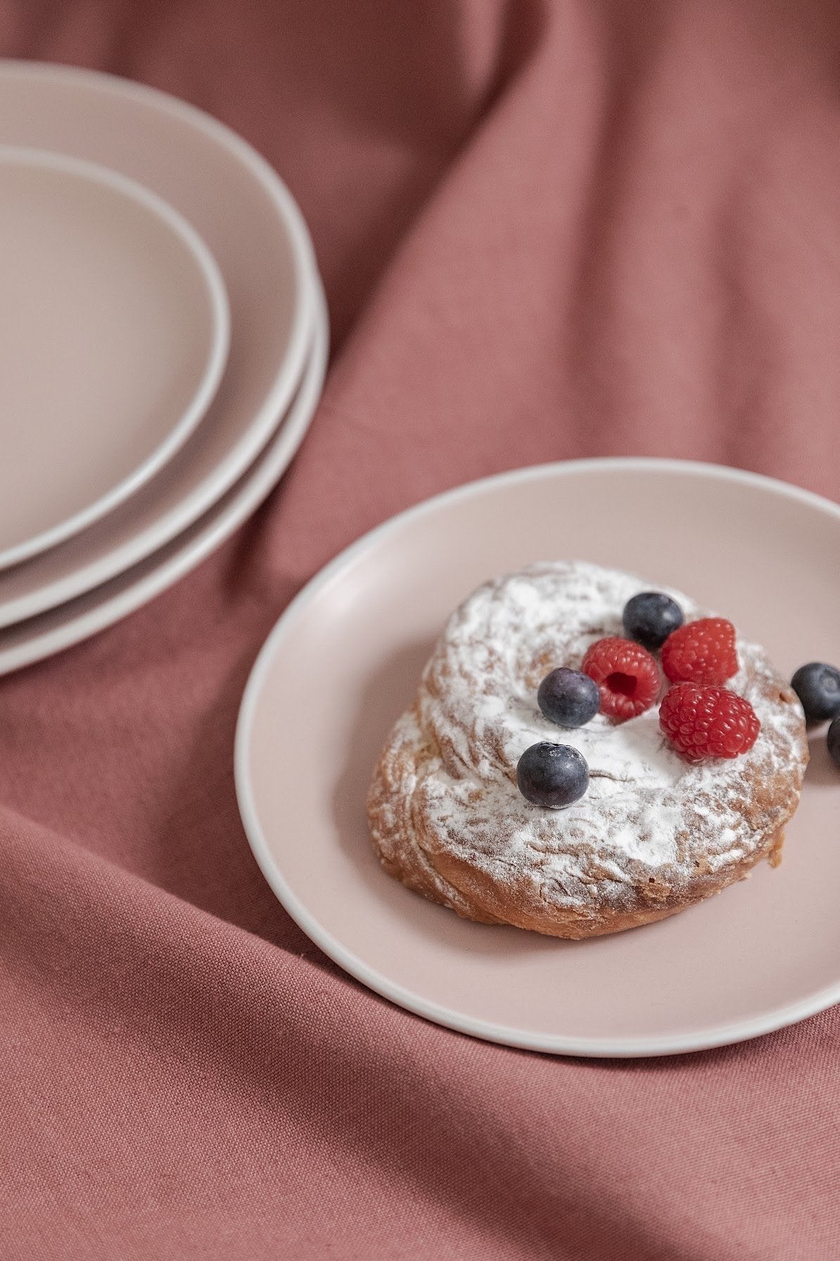 Juego de 6 Platos porcelana de postre rosa · Deco · - Bruna