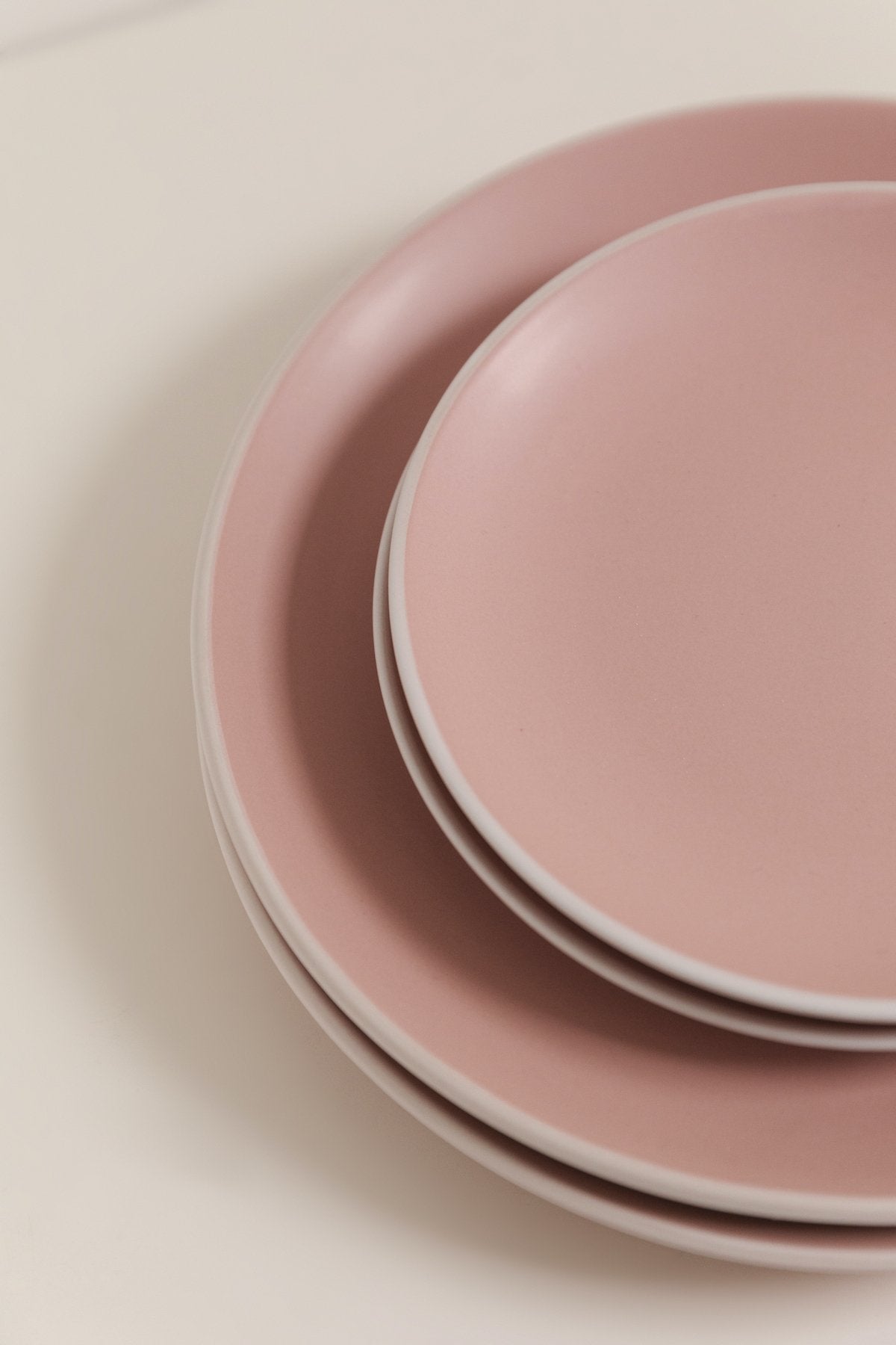 Juego de 6 Platos porcelana de postre rosa · Deco · - Bruna